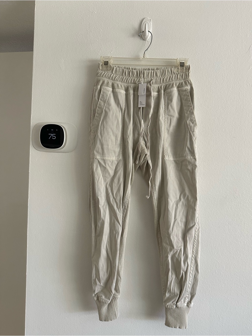 James Perse Mixed Media Jogger Pants in Light Beige women 0 - Picture 6 of 13